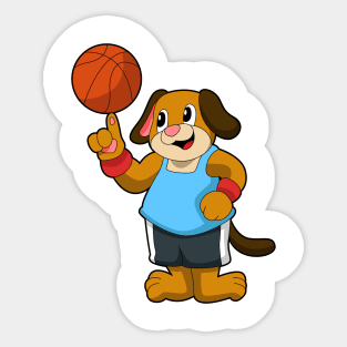 Dog as Basketball player with Basketball Sticker